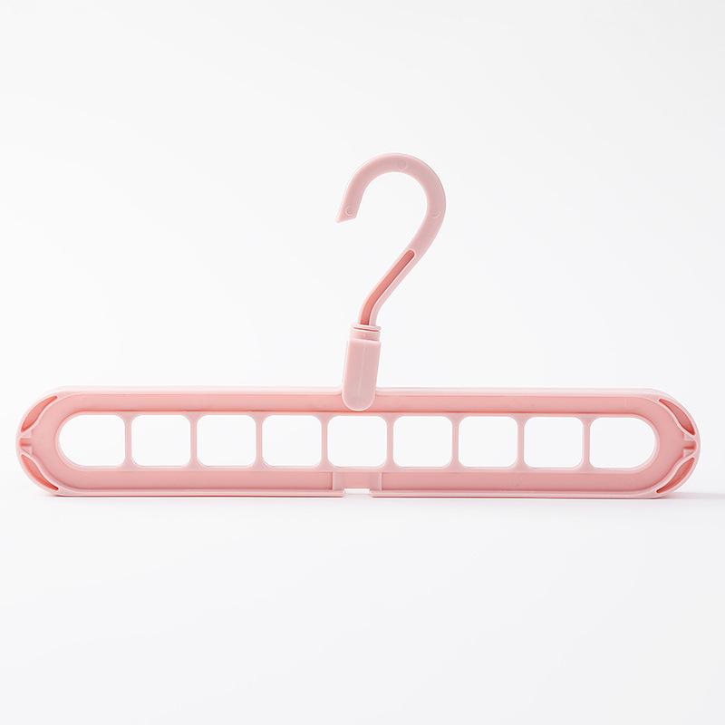 Вешалка для экономии места с 9 отверстиями вращающаяся на 360 градусов волшебная вешалка многофункциональная складная волшебная вешалка для гардероба сушилки для хранения одежды 1PC розовый 598₽