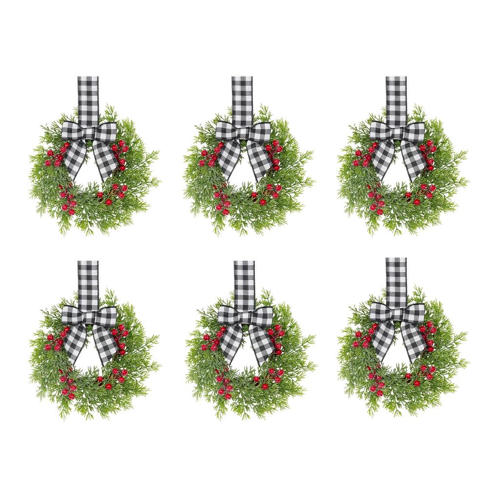 10 Inch 3D Christmas Garland Ribbon for Cabinet Door - Decorative Holiday Wreath Garland for Home Decor