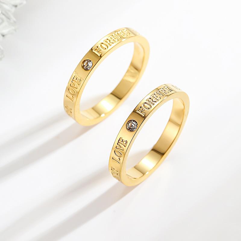 Japanese and Korean Simple Rings for Women, English Titanium Steel Couple Rings, Fashionable And