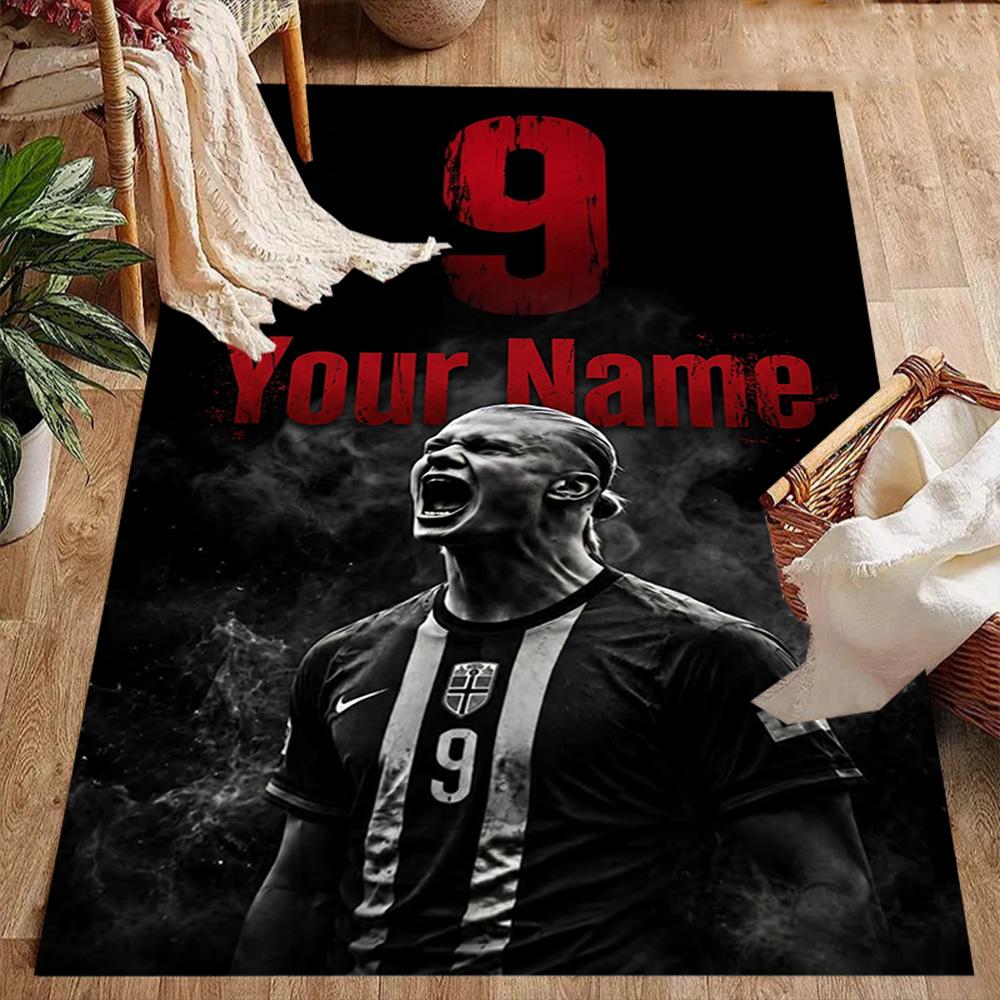 Haaland (126) Customize Text Floor Mat Suitable for Entryway Bedrooms Outdoor Decorate room Antislip Carpet Office home decor Gift for Festivals