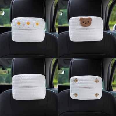 Towel Box Car Seat Accessories Tissue Case with Fix Strap Adjustable Decoration Tools Back Hanging for Napkin Paper Backseat