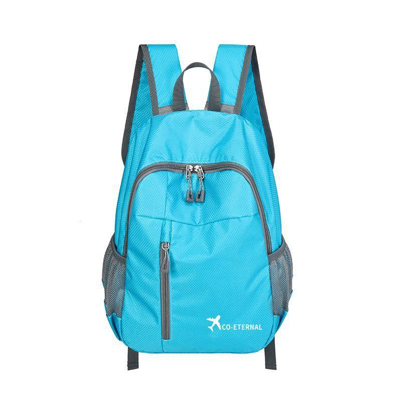 

Рюкзак для путешествий на открытом воздухе большой вместимости, складной, легкий, простой деловой, водонепроницаемый, студенческий, для занятий макияжем, школьная сумка Small небесно-голубой