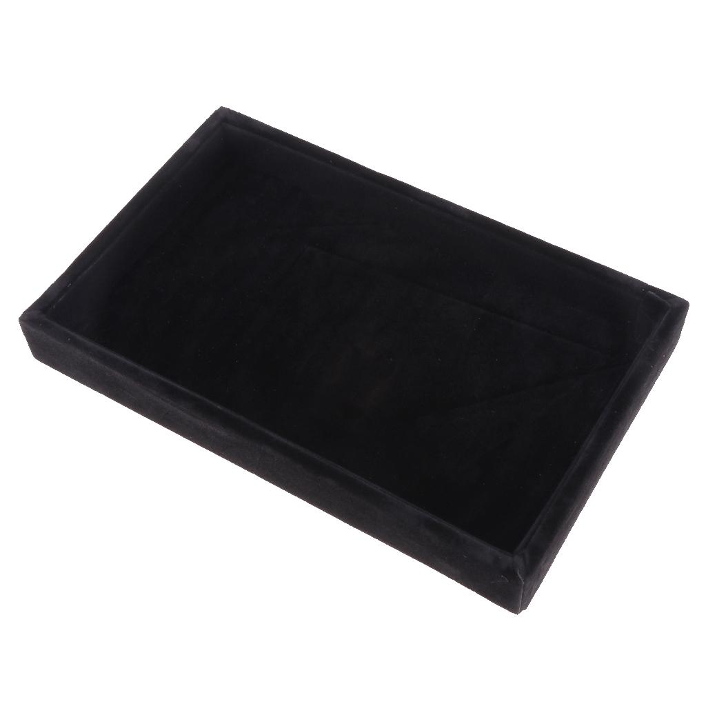 2 Pieces Velvet Necklace Bracelet Earring Anklet Jewelry Display Tray Case