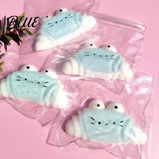 Croissant Squeeze Toy Cartoon Stress Relief Slow Rising Bread Sensory Anxiety Portable Kids Adults Simulated Food Pinch Fidget
