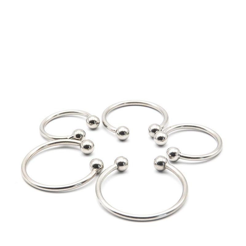 Metal Sex Toys Penis Ring Stainless Steel Lock Fine Ring Double Bead Ring C Ring Penis Ring Spike