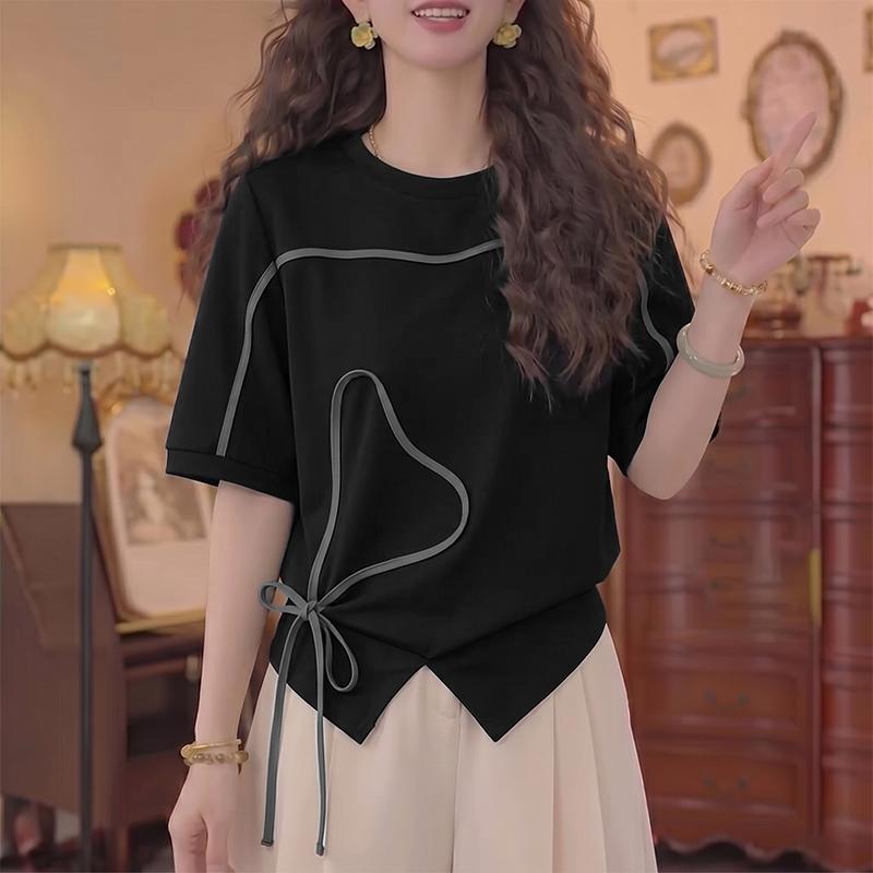 ZANZEA T-shirts décontractés pour femmes à col rond, coupe ample, manches courtes