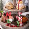 Yousheng Wooden Christmas Ornament Desktop Faceless Gnome Gingerbread Man Decoration Xmas Noel Joy Centerpiece for Home Mantel Dining Table