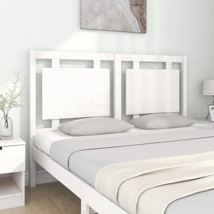 VidaXL Headboard White 145.5x4x100 Cm Solid Pine Wood 817941
