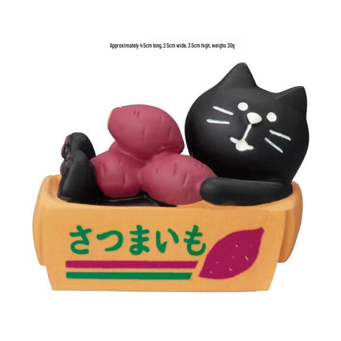 ZAKKA Autumn Harvest Resin Cat Figurine with Persimmon Tree - Trendy INS Blind Box Ornament