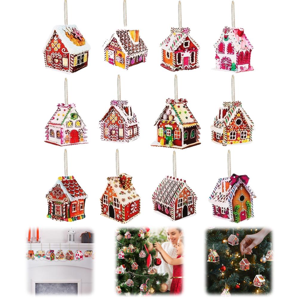 36/45pcs Christmas Tree Ornaments Christmas Wooden Pendants Xmas Tree Hanging Ornament for Christmas Tree Decorations