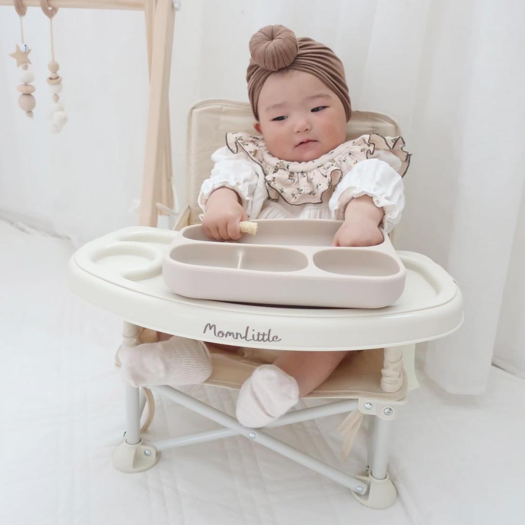 Momnlittle Folding Baby Baby Feeding Baby Low Baby Table Chair Chair, Lightweight, Chair, Chair, (Peach Pink)