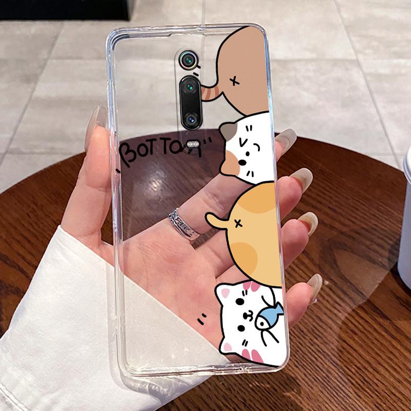 Casing For Xiaomi Mi 9T Pro Mi9T Fundas For Poco F2 / Redmi K20 Pro Clear Silicone Soft TPU Back Cover Cute Cat Protective Case