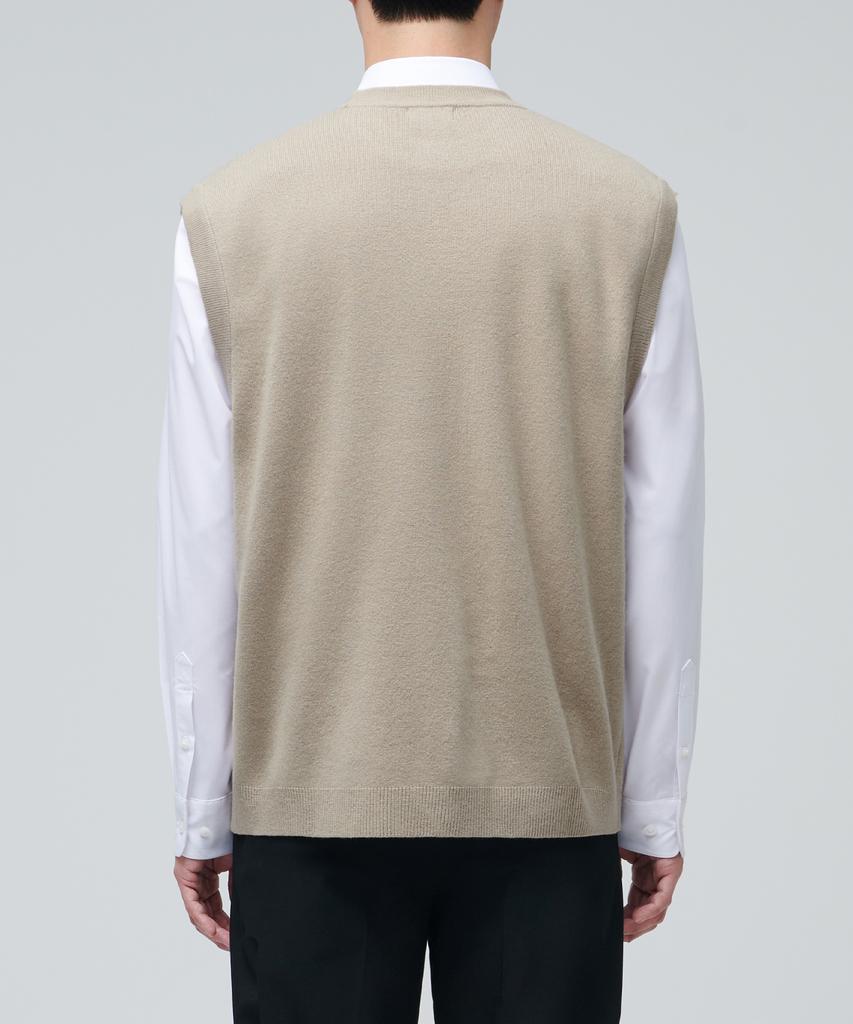 MUSINSA STANDARD Lambswool Crew Neck Knit Vest [Beige]