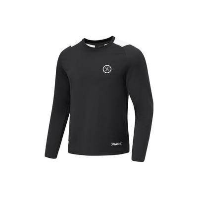 Wade Series Color-Block Fleece Warm Sweat-Absorbent Long Sleeve T-Shirt Men Tops Black Flower-Grey River-Lime ATLT109-1