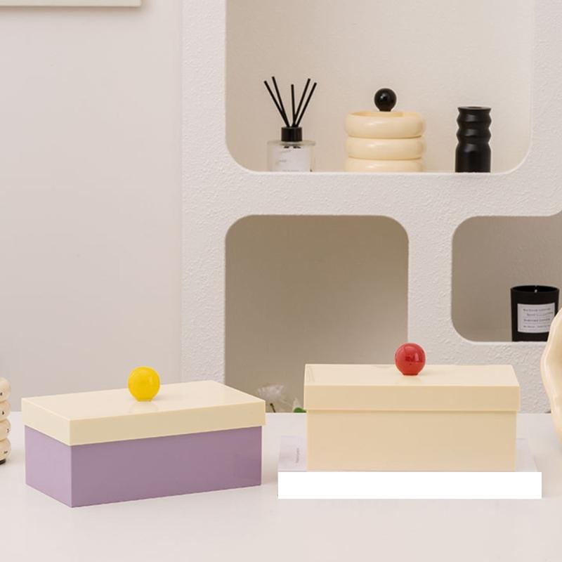 Stylish Ball Handle Lid Design Storage Container With Dividers Multipurpose Dustproof Box For Home And Office Use