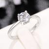 Silver Color Women Rings Solitaire Cubic Zirconia Crystal Elegant Wedding Proposal Rings for Lady Hot Trendy Jewelry Bulk