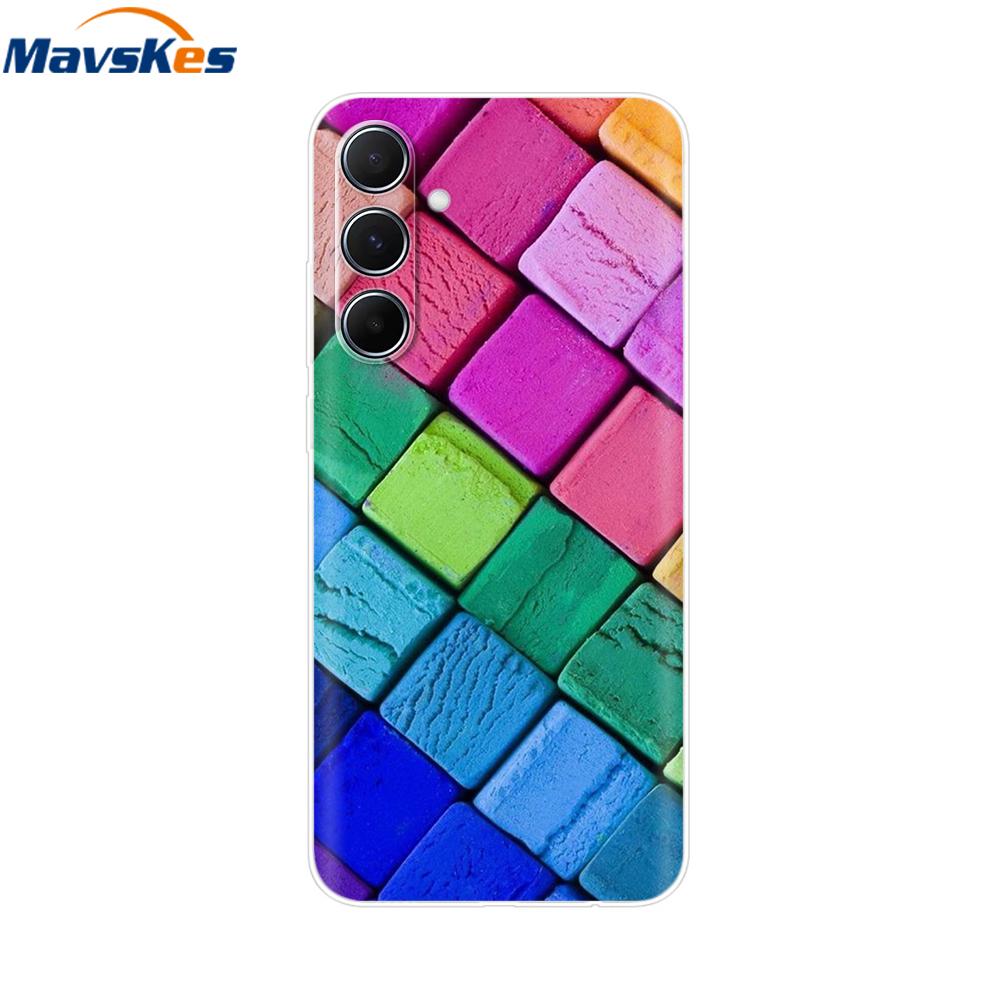 For Samsung Galaxy M35 5G Case Cute Cat Flower Painted Phone Cases For Samsung M35 Case M 35 SM-M356B Silicone Clear TPU Fundas