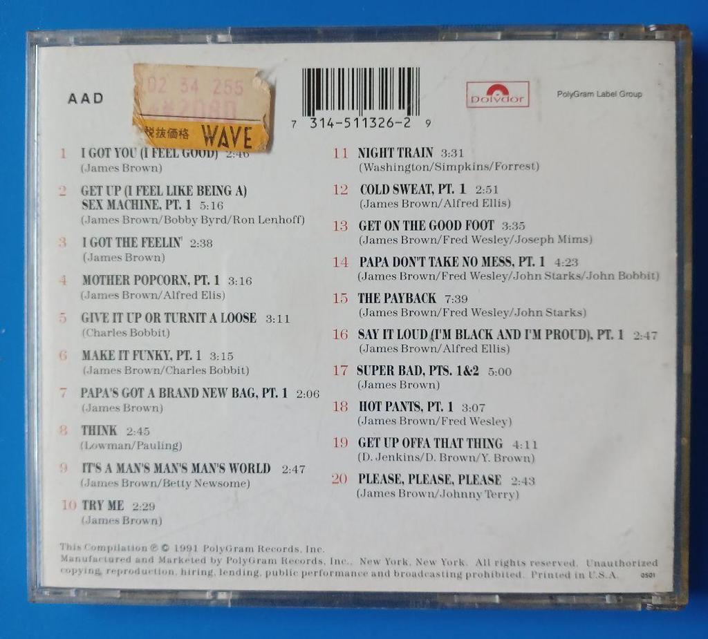 [USED] JAMES BROWN 20 All-Time Greatest Hits