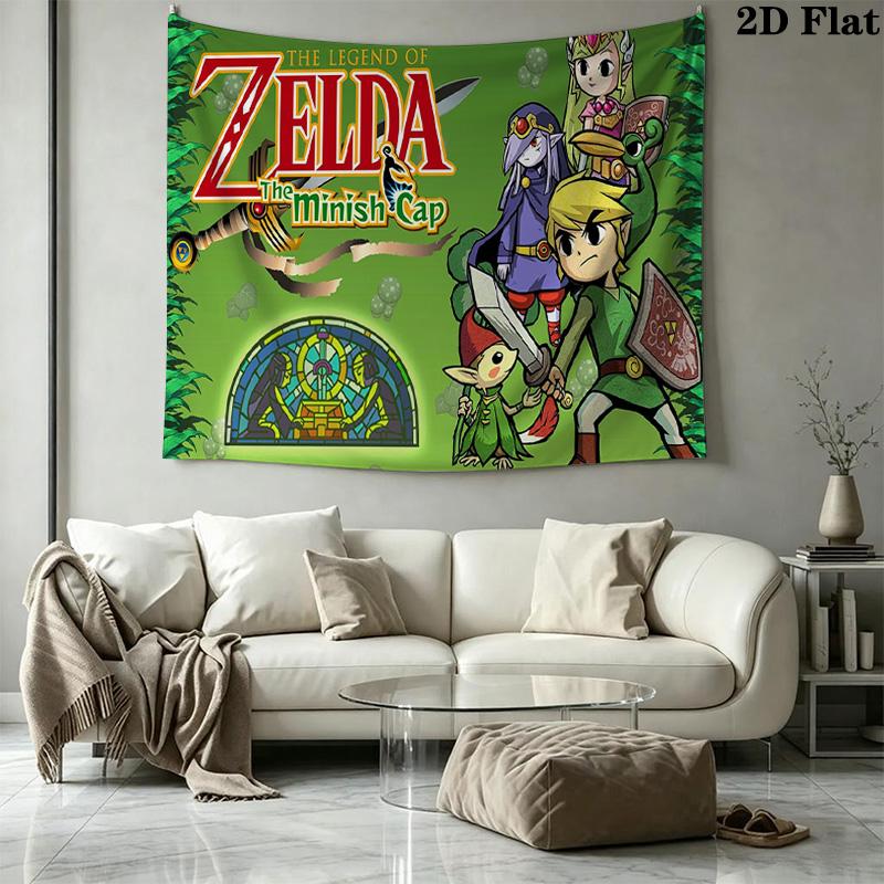 Zelda Wall Tapestry Aesthetic Wall Hanging Printed Fabric Blanket Decorative Tapestries for Bedroom Living Room Home Decor