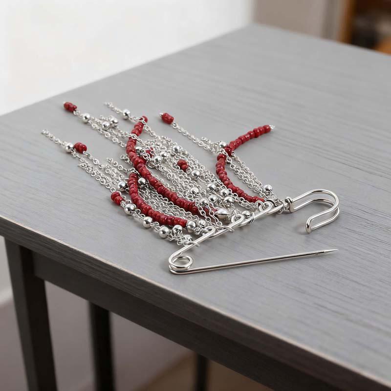 Elegant Pearl Chain Tassel Brooch Fashion Women Clothing Decor Accessories Jewelry Pin Pants Waist Adjust Pins Bag Pendant Gifts