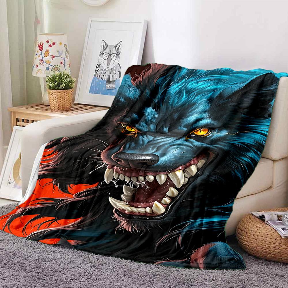 1pc Wolf Eyes Blanket, Lightweight Flannel Throw Blanket For Sofa, Bed, Travel, Camping, Living Room, Office, Couch, Chair, And Bed