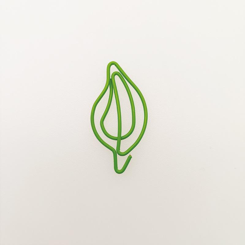 20Pcs Cute Fresh Leaf-shaped Paperclips Art Metal Bookmarks Index Tab Document Test Paper Binder Clips School Office Stationery