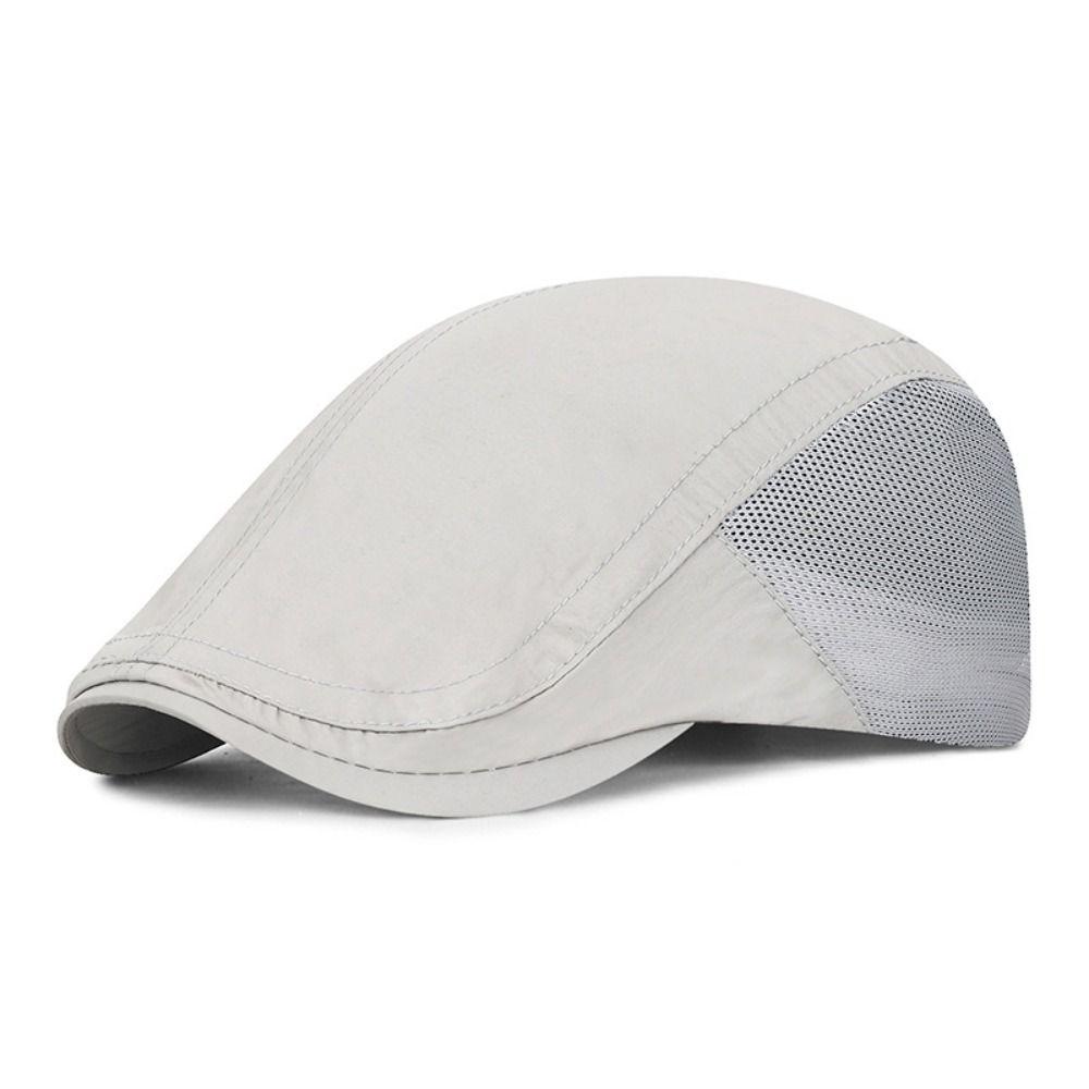 Retro Breathable Beret Men's Hat Mesh Speed Drying Forward Cap Adjustable Forward Hat Outdoor
