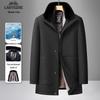 LAOYECHE Men's Mid-Length Padded Winter Jacket with Detachable Fur Collar