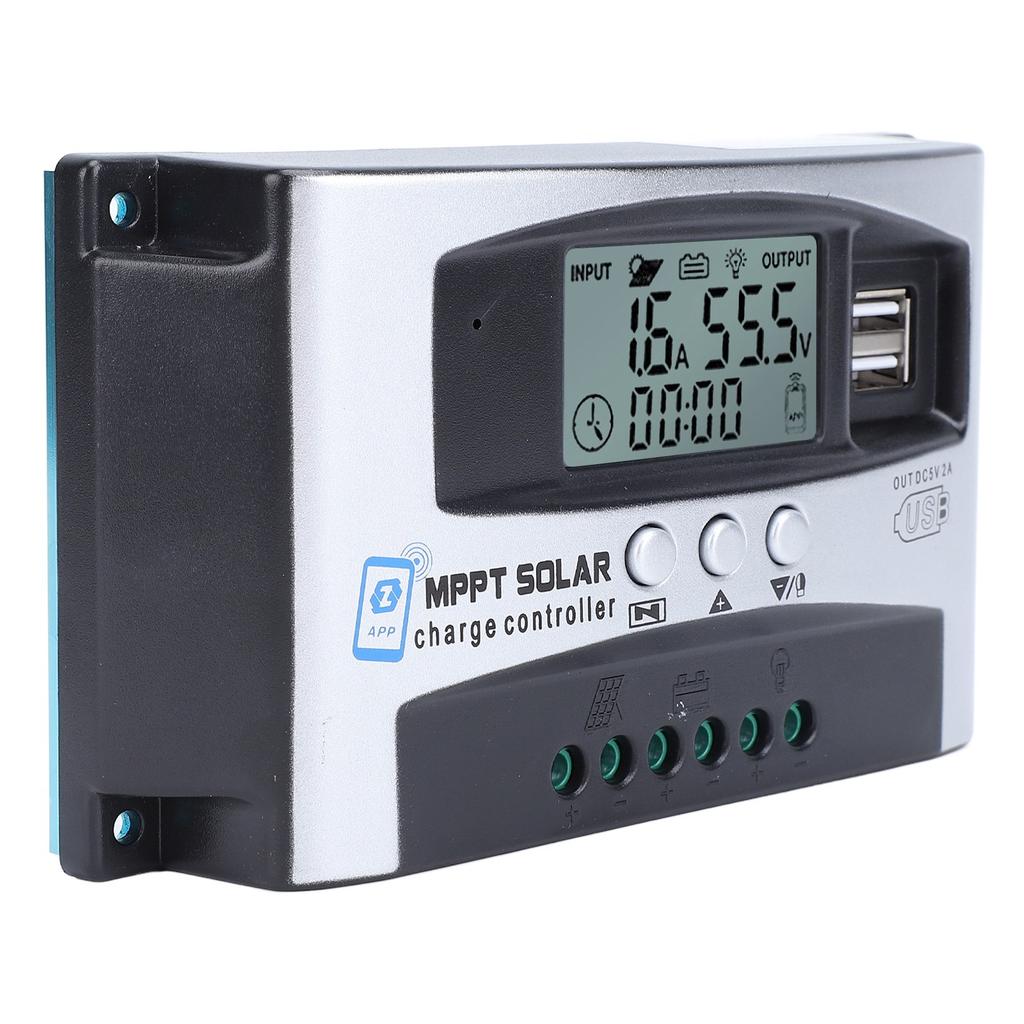 MPPT Güneş Şarj Kontrol Cihazı Bluetooth Uygulama Kontrollü 12V 24V 36V 48V LCD Ekranlı Güneş Paneli Akıllı Regülatör