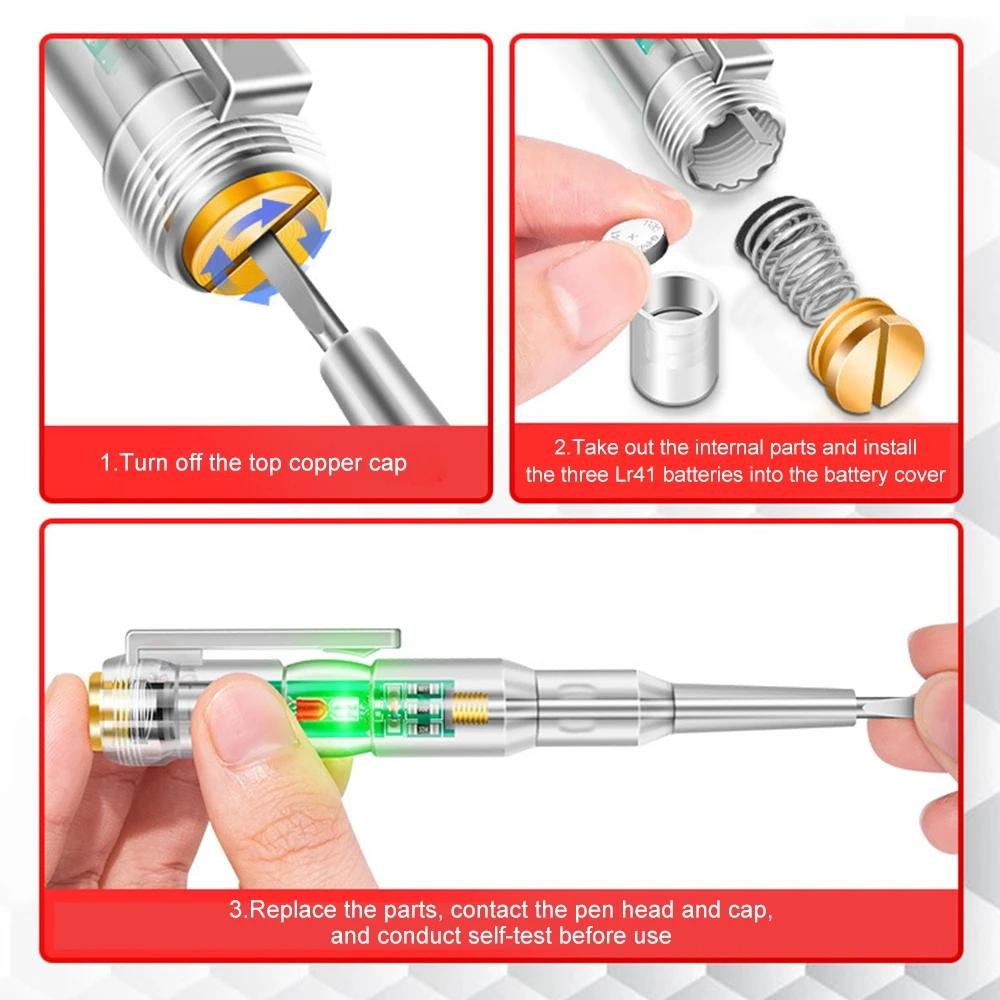 Voltage Meter Tester Pen Non-contact Induction Digital Power Detector Pencil Electric Screwdriver Probe Circuit Indicator Tools