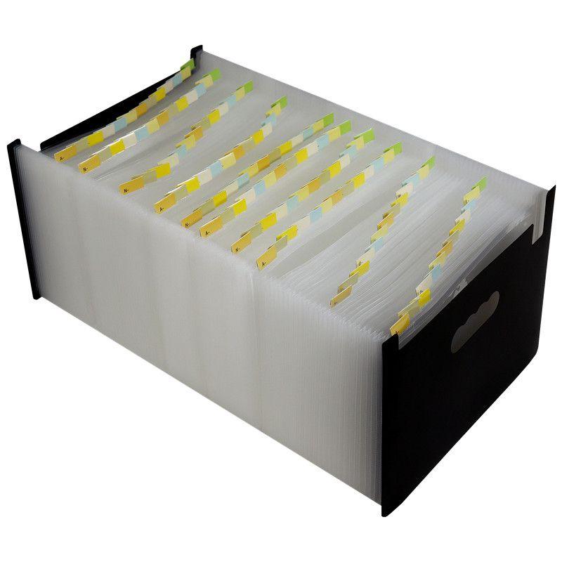 Retractable File Holder Vertical Satchel Folder A4 Paper Test Paper Classification Multi-Layered Material Desktop Storage Storage Clip