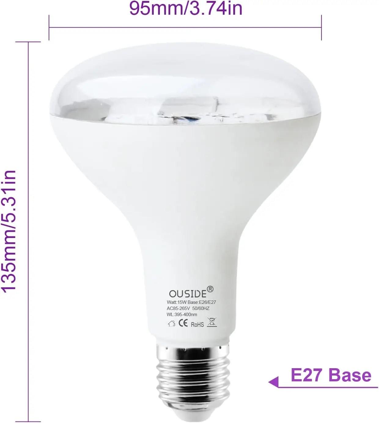 

15 Вт УФ фиолетовая светодиодная лампа E27/26 395-400 нм фиолетовое освещение вечеринка раскрашенный флуоресцентный плакат атмосферное украшение 15W