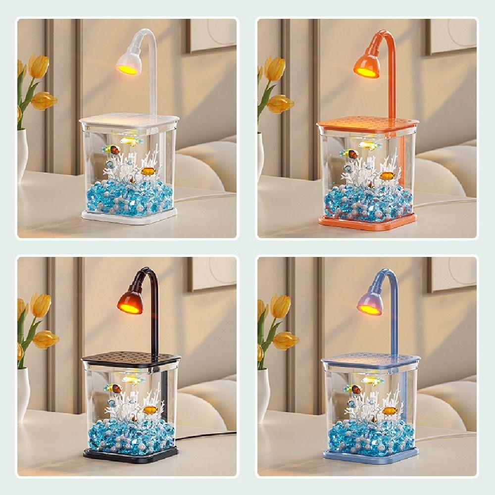 Creative Mini Desktop Fish Tank Breathable INS Landscape Fish Tank Decorative Durable Small Betta Fish Tank Kids