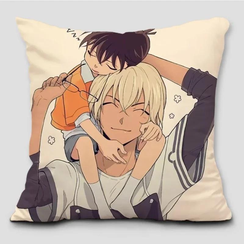 Garip Soyguncu Kidd Conan Yastık Adı Dedektif Conan Kudo Shinichi Gri Baskılı Yastık Kılıfı
