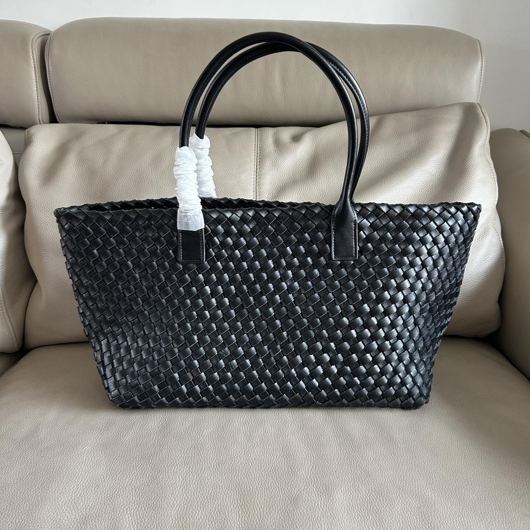 

2024 Genuine Leather Woven Mother Child Tote Bag Women Large Capacity Commuting From Manufacturer 45x22x15cm чёрный