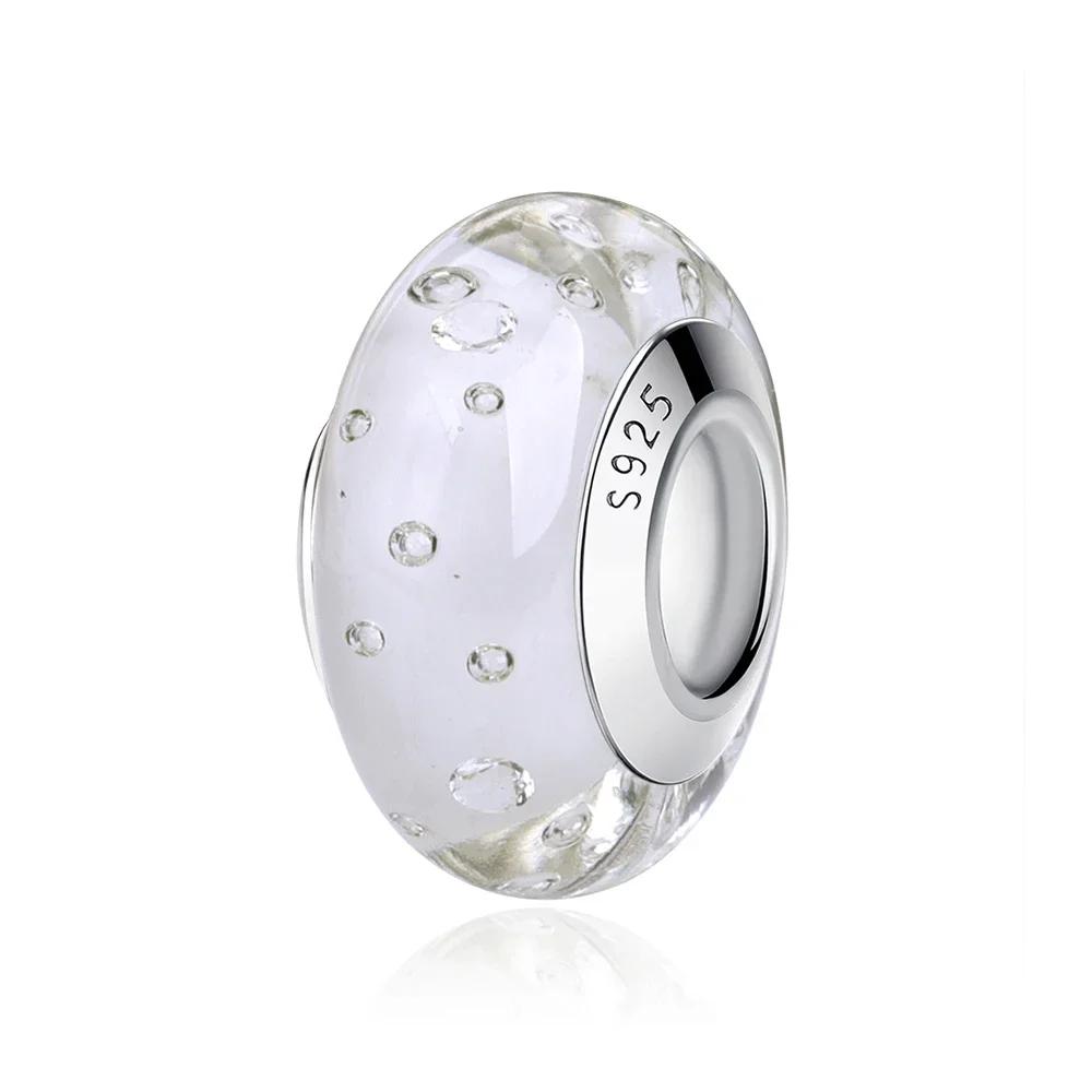 Copper Pink Flower Murano Glass Beads Charm Fit Original Bracelet Necklace Faceted Murano Diy Women Luxury Jewelry