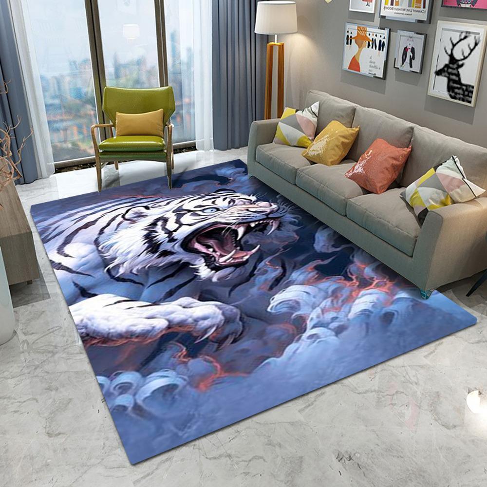 European Style Ferocious Tiger Snake Carpet Living Room Sofa Bedroom Study Kitchen Entrance Door Mat Non-slip Home Decor Rug