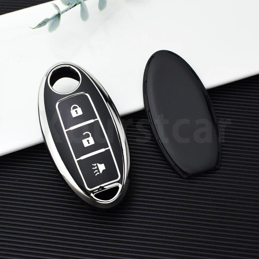 3 Tasten TPU Für Nissan Kicks Altima X-Trail Fuga Navara Leaf Note Sentra Murano Tiida Qashqai J11 J10 Micra Auto Schlüsselhülle Abdeckung