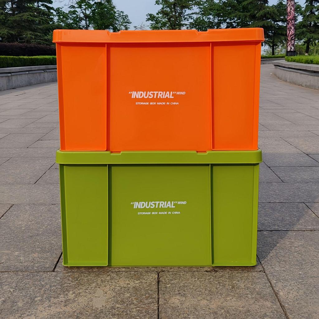 Industrial Style Plastic Storage Box for Camping, Household, or Car Trunk