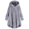 Autumn and Winter Fashion Women's Clothing European and American Style Button Plush Coat Irregular Plush Top Solid Color Coat