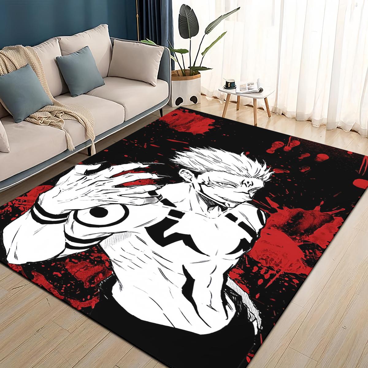 

3D Cartoon Jujutsu Kaisen Anime Itadori Yuj Carpet Rug for Living Room Bedroom Home Sofa Decoration,kids Play Non-slip Floor Mat 40x60cm( 15x23in )