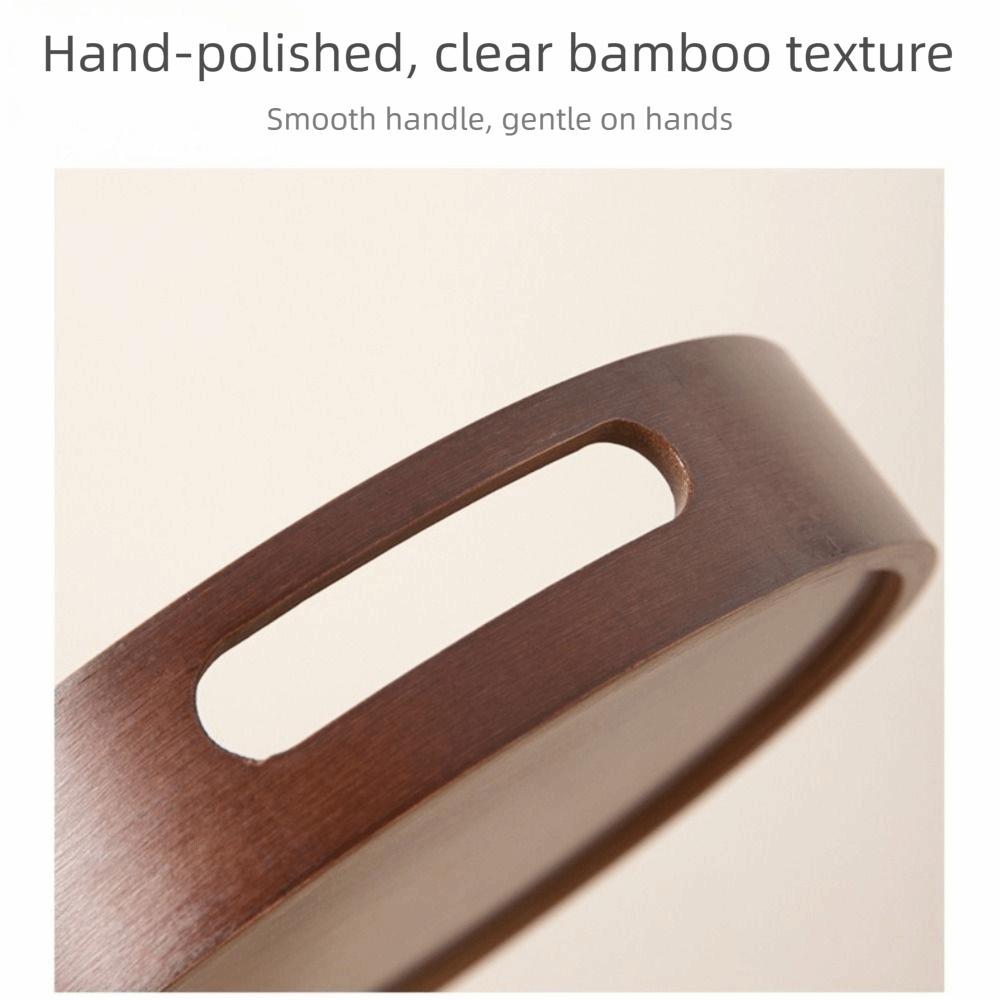 Walnut Color Food Storage Trays Round Dessert Pallet Decorate Tray Bamboo Wooden Tray  Kitchen