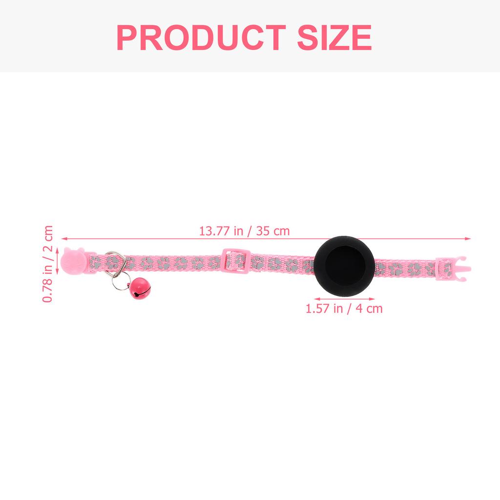 Anti-Lost Tracer Cat Collar Adjustable Waterproof Tracker Case Bell Reflective Lightweight Nylon Pet Collar for Cats and Small