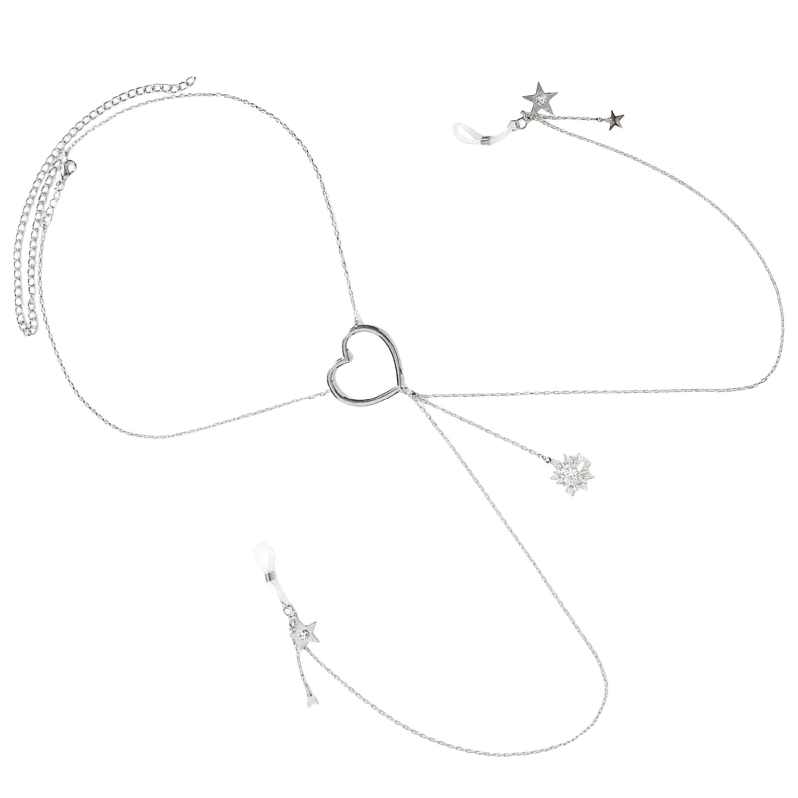 

Элегантное ожерелье из сплава с цепочкой для тела, не прокалывающее тело, цепочка на грудь, подходящая для пляжного отдыха и ночных клубов серебряный