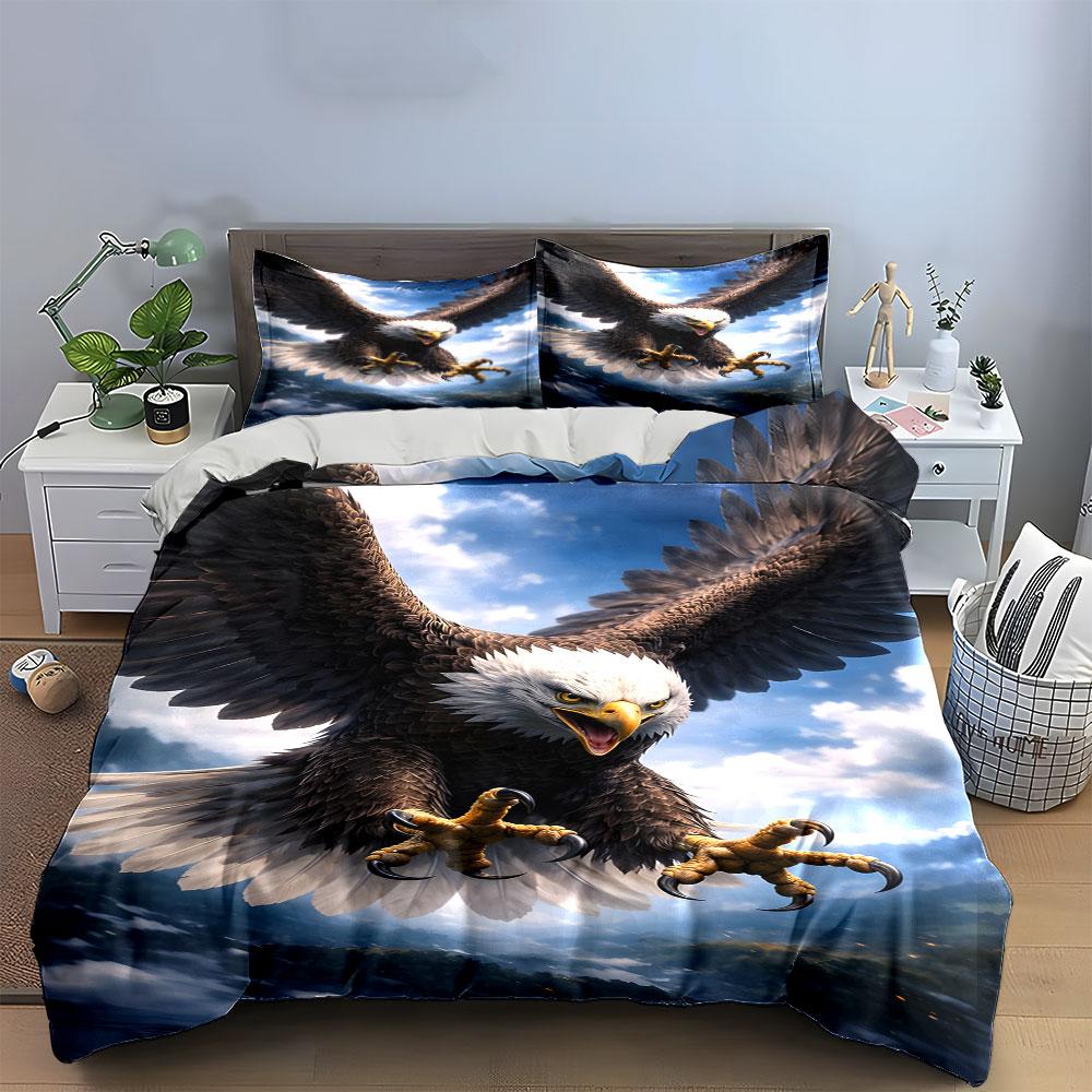 Soaring bald eagle design. Bedding sets Duvet cover sets Duvet covers Pillowcases(1*Duvet Cover 2*Pillowcases without duvet insert)
