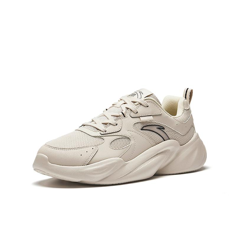 Anta Fashionable Versatile Non-Slip Breathable Low-Top Casual Shoes Men Sneaker Beige 912528802Q-2