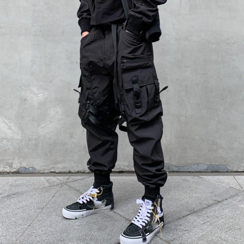 Pantalon Cargo Multi-poches Mode Homme Y2K Outdoor Techwear Pantalon Cheville Style Punk Décontracté Pantalon Parachutiste Grande Taille