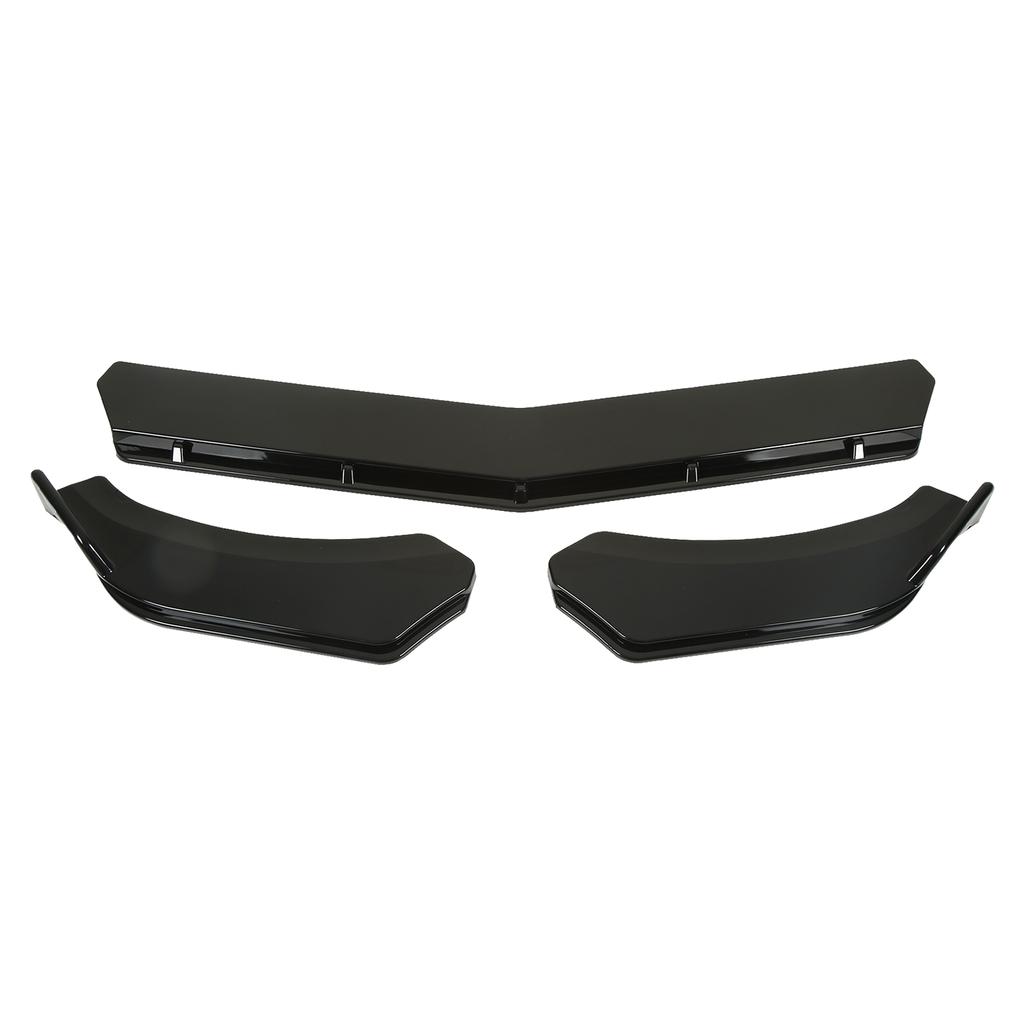 3PCS Front Bumper Lip Chin Spoiler Black Flexible Adjustment Universal Scratch Resistant for Car