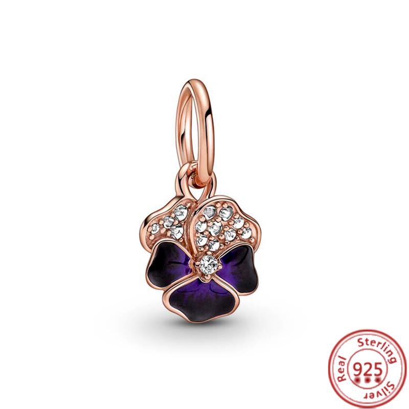 

Подходит для браслета Pantaro Изысканный циркон Подарок 925 медь Синее муранское стекло Подвеска-шарм в виде бабочки Зеленые листья монстеры Пальма Бусины 3mm-4mm