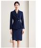 Elegant Black Long-Sleeve Professional Women's Suit Jacket for Beauty Salons